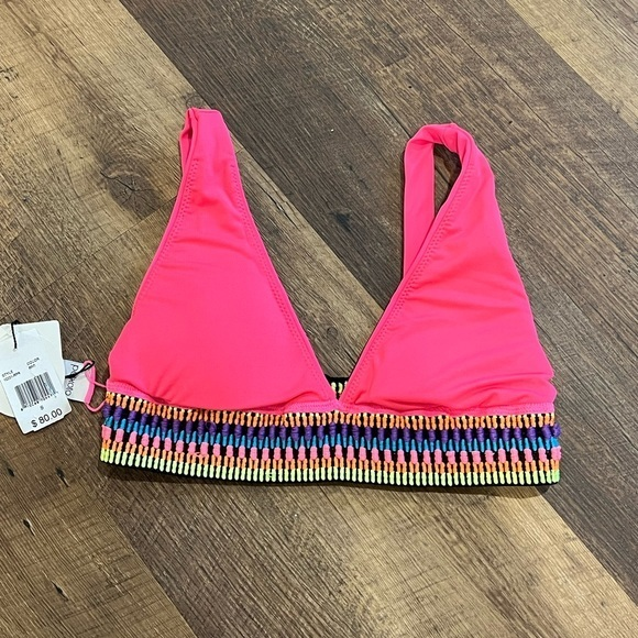 Peixoto pink bikini top womens size small elastic‎ band new with tags - Picture 1 of 6